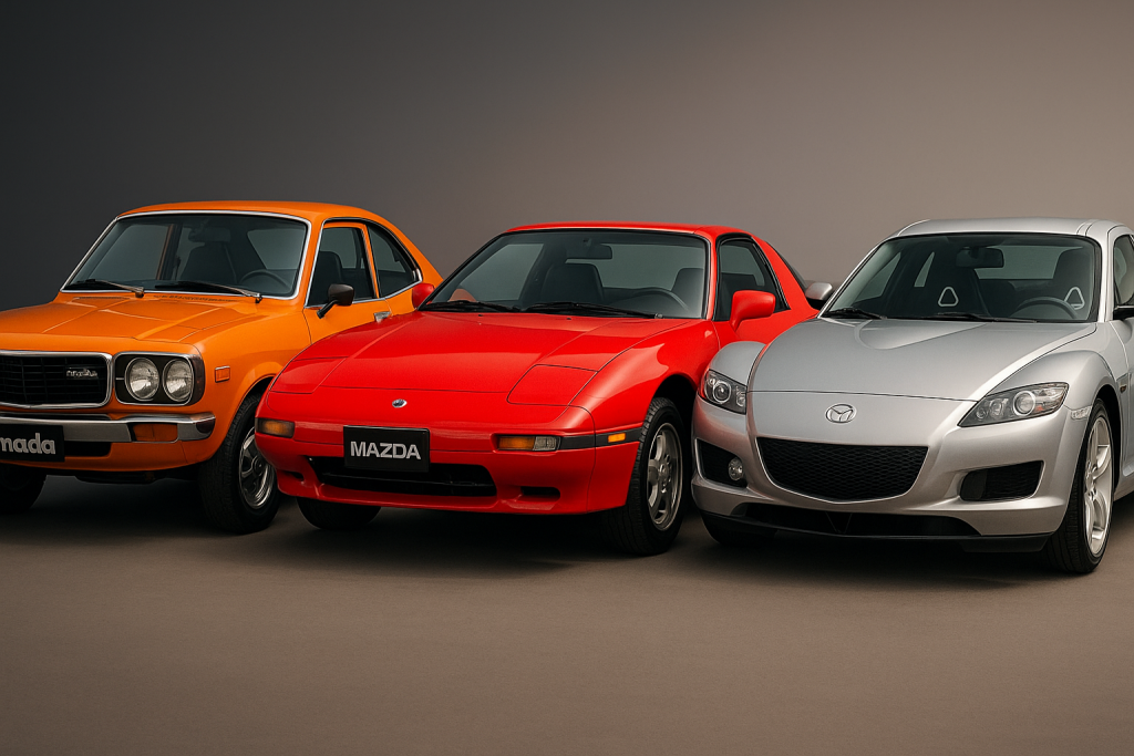 RX heritage collage (RX-3, RX-7, RX-8)