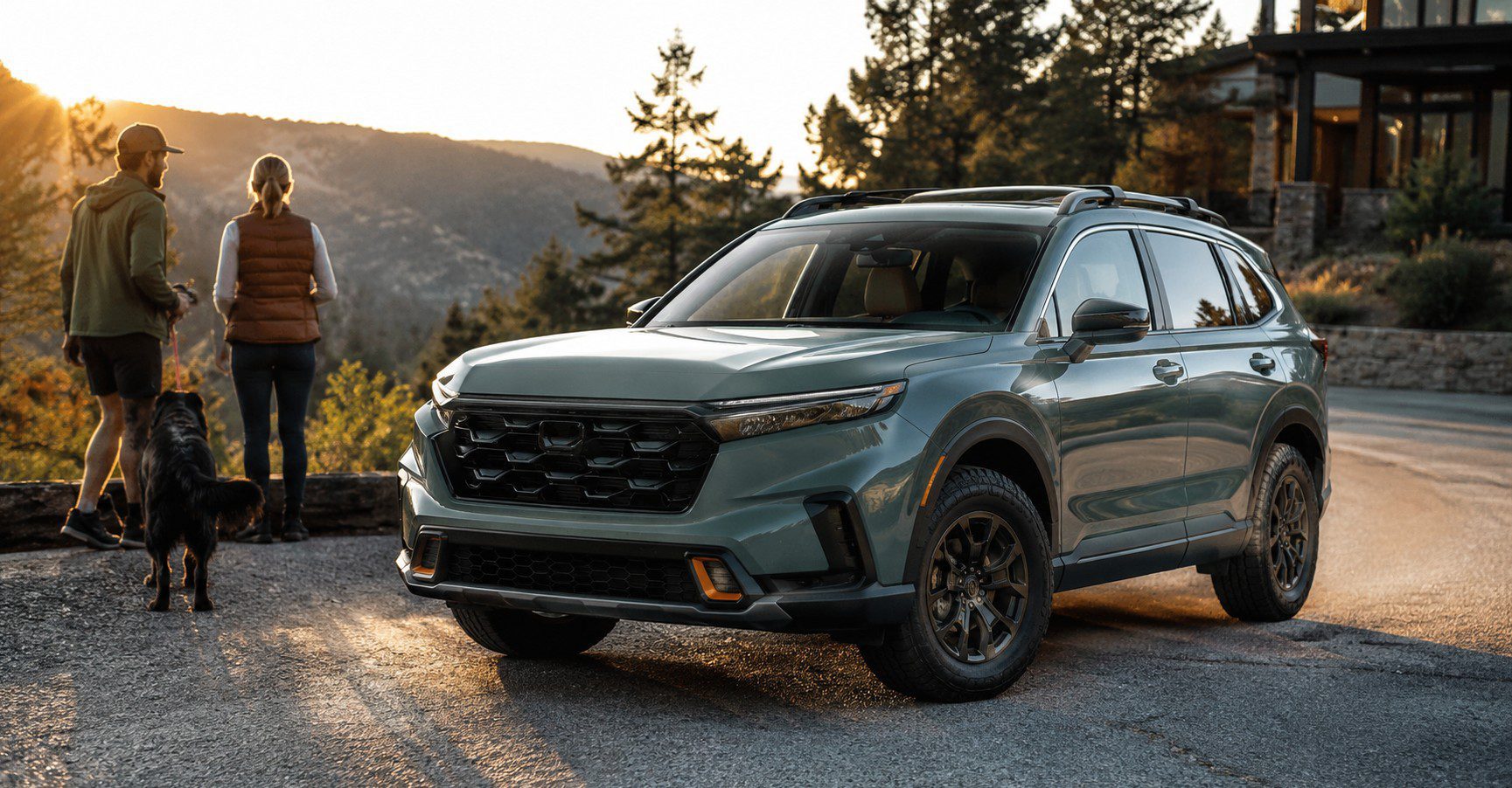 2026 Honda CR-V TrailSport Hybrid inspired rugged hybrid SUV in a modern United States dealership setting