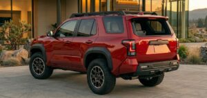 2026 Toyota 4Runner rear corner full view in red color