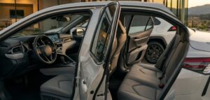 2026 Toyota Camry Hybrid interior and rear seat view for family sedan buyers