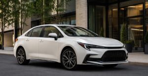 2026 Toyota Corolla front view in premium pearl white color