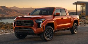 2026 Toyota Tacoma i-FORCE MAX front view in premium burnt orange color