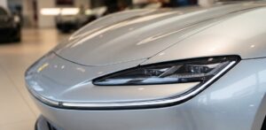 2027 Ferrari Luce front lighting and EV nose detail