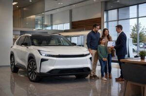 2027 Toyota Highlander EV dealership ownership cost review with family buyer
