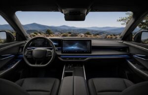 2027 Toyota Highlander EV full dashboard and front cabin interior view