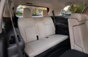 Third-row seats inside 2027 Toyota Highlander EV inspired electric family SUV with clean practical cabin layout