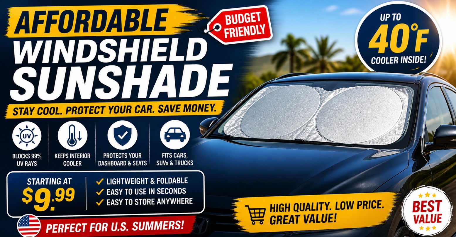 Affordable Windshield Sunshade USA (2026 Guide) – Stay Cool & Protect Your Car