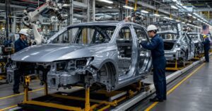 Honda-inspired vehicle manufacturing in a modern American auto plant